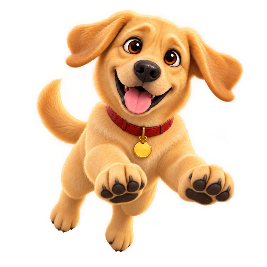 Buddy joyfully leaping through a magical portal
